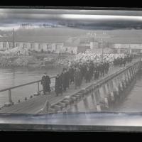 Personale civile e militare sul pontile del silurificio Whitehead di Fiume